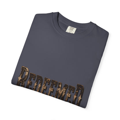 Garment-Dyed Statement Tee — Bold Single-Word Typographic Front