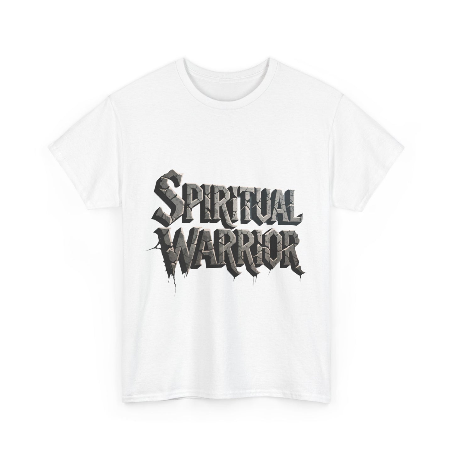 Spiritual Warrior T-Shirt — Gothic Lettering Faith & Strength Tee