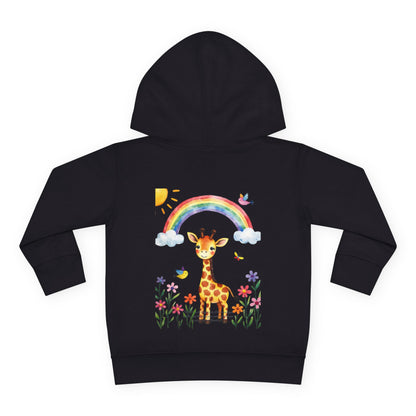 Toddler Hoodie — Giraffe Rainbow Floral Pullover