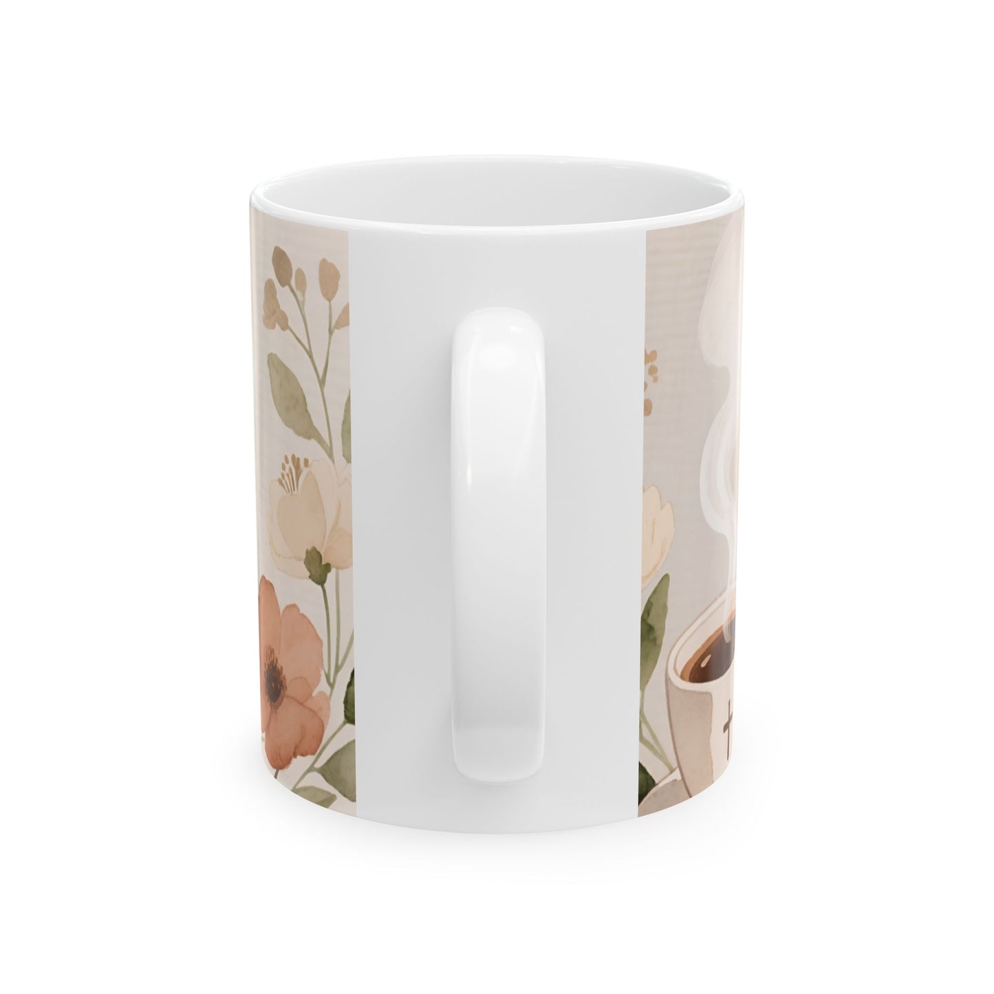 Ceramic Mug with Faith Fuels Every Sip Design | Floral Coffee Mug | Thoughtful Gift for Believers