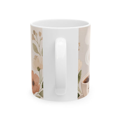 Ceramic Mug with Faith Fuels Every Sip Design | Floral Coffee Mug | Thoughtful Gift for Believers