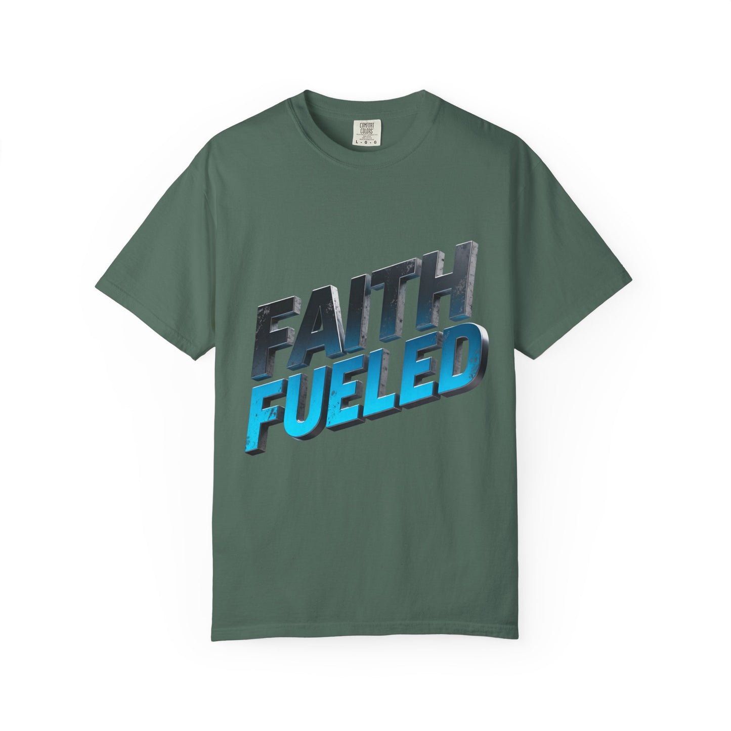 Faith Fueled Garment-Dyed Tee — Vintage Two-Tone Christian T-Shirt