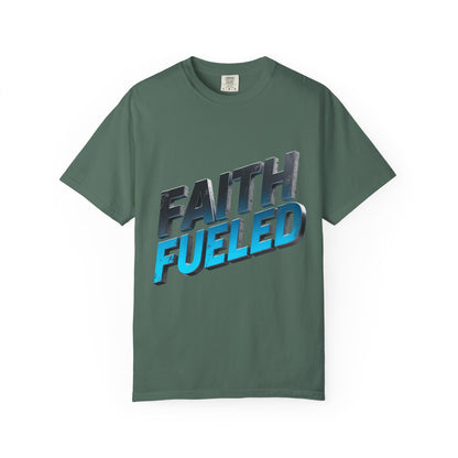 Faith Fueled Garment-Dyed Tee — Vintage Two-Tone Christian T-Shirt