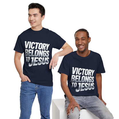 Victory Belongs to Jesus T-Shirt — Heavyweight Christian Faith Tee