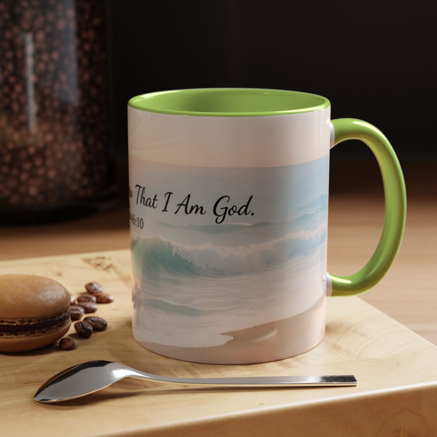 Psalm 46:10 Ocean Coffee Mug – "Be Still and Know That I Am God" Inspirational Ceramic