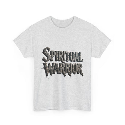 Spiritual Warrior T-Shirt — Gothic Lettering Faith & Strength Tee