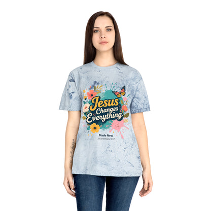 Jesus Changes Everything T-Shirt — Floral Butterfly Christian Tee