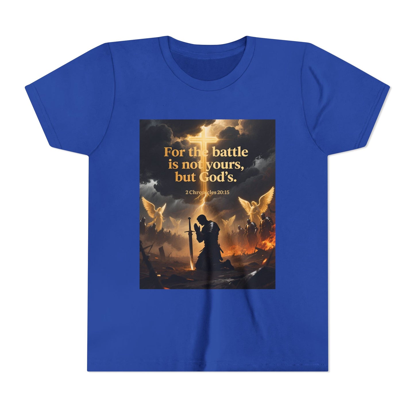 For the battle is not yours, but God's youth tee | Christian hands design | Meaningful Gift for Kids