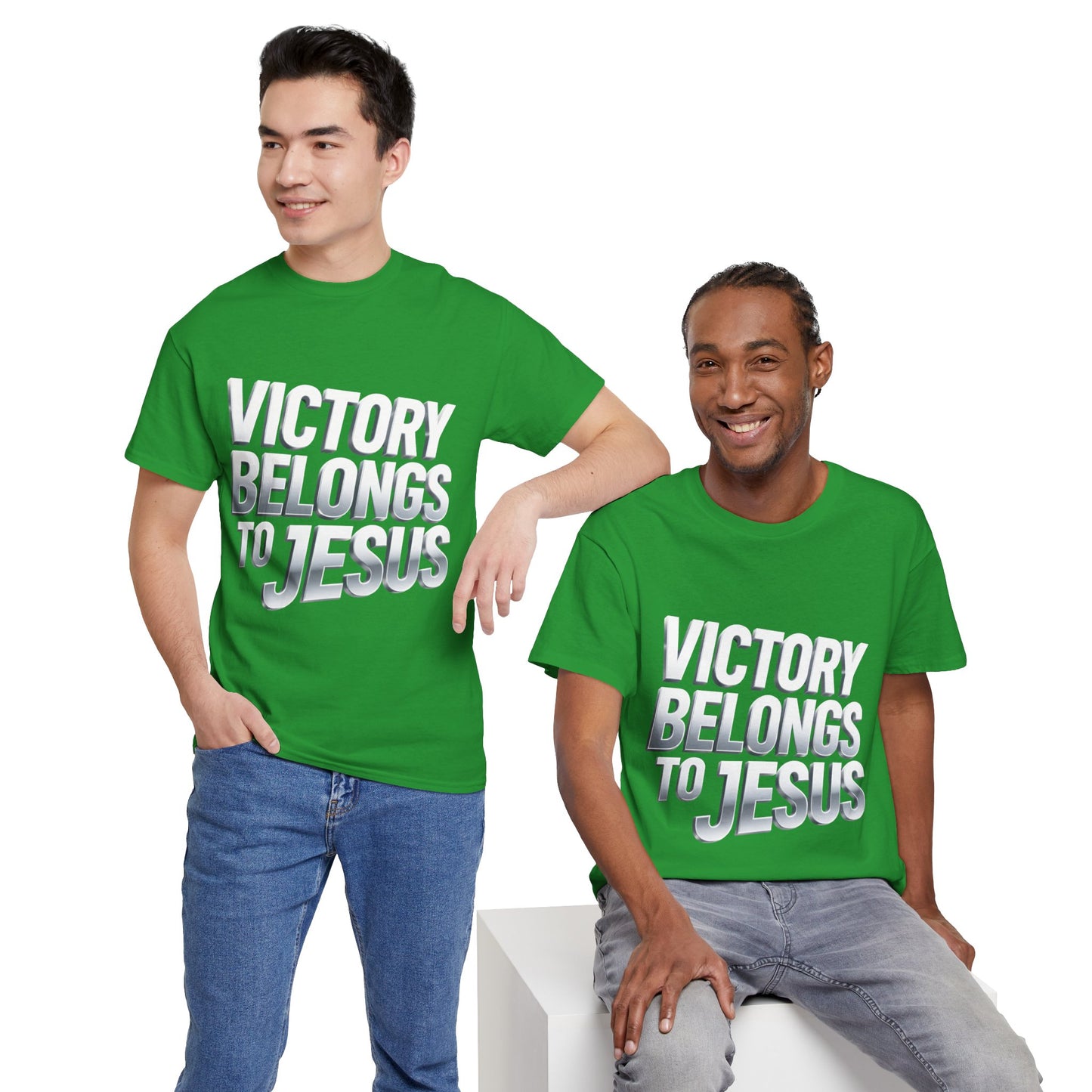Victory Belongs to Jesus T-Shirt — Heavyweight Christian Faith Tee