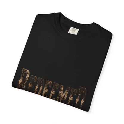Garment-Dyed Statement Tee — Bold Single-Word Typographic Front