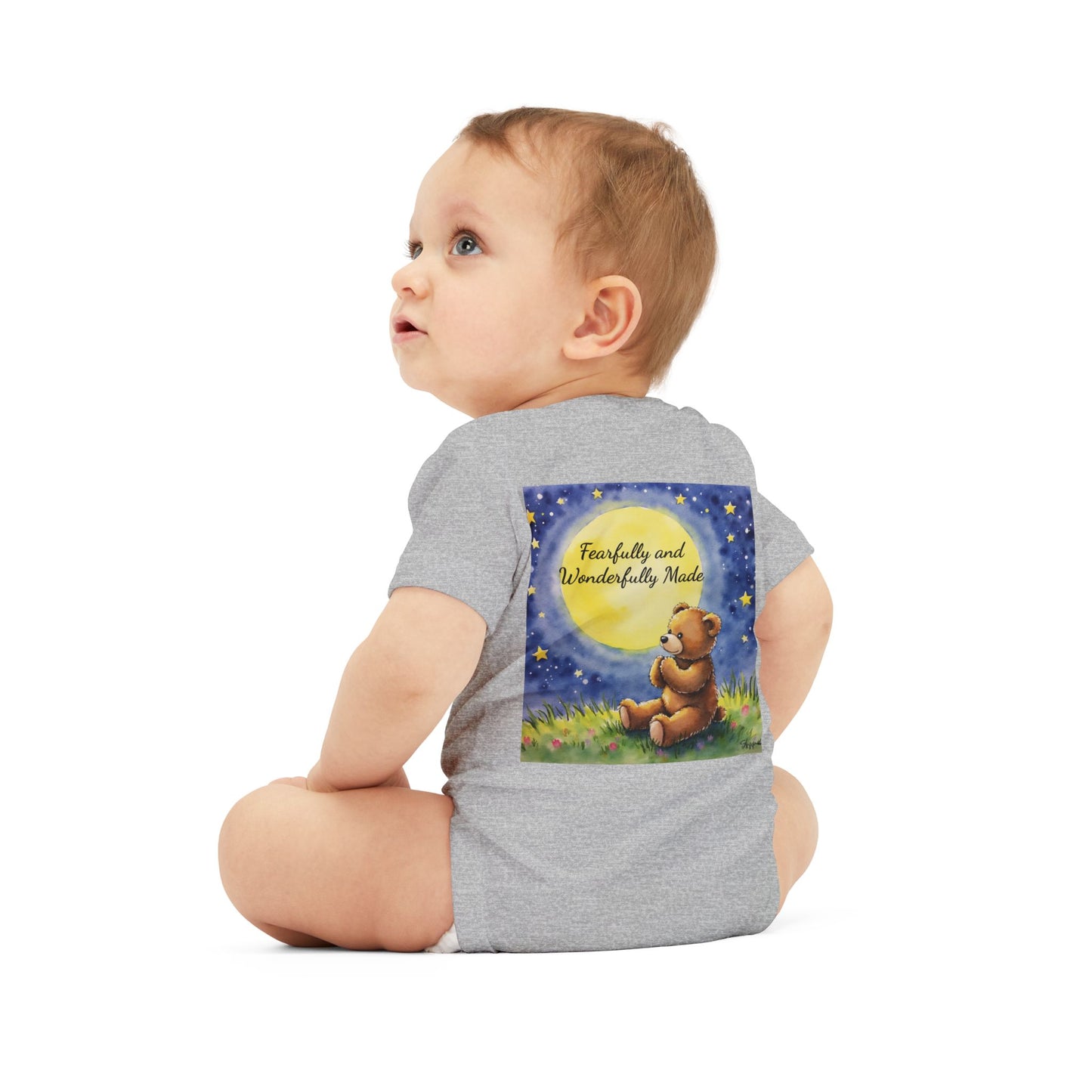 Infant One-Piece — 'Little Prayer Warrior' Bear Baby Bodysuit (Personalize Name)