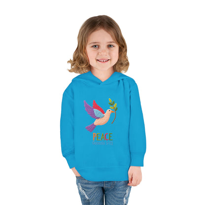 Toddler Hoodie — Colorful Peace Dove with Olive Branch & “PEACE Genesis 9:13”