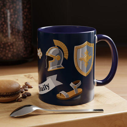 Christian Knight Coffee Mug — “Suit Up Daily” Accent Ceramic Mug
