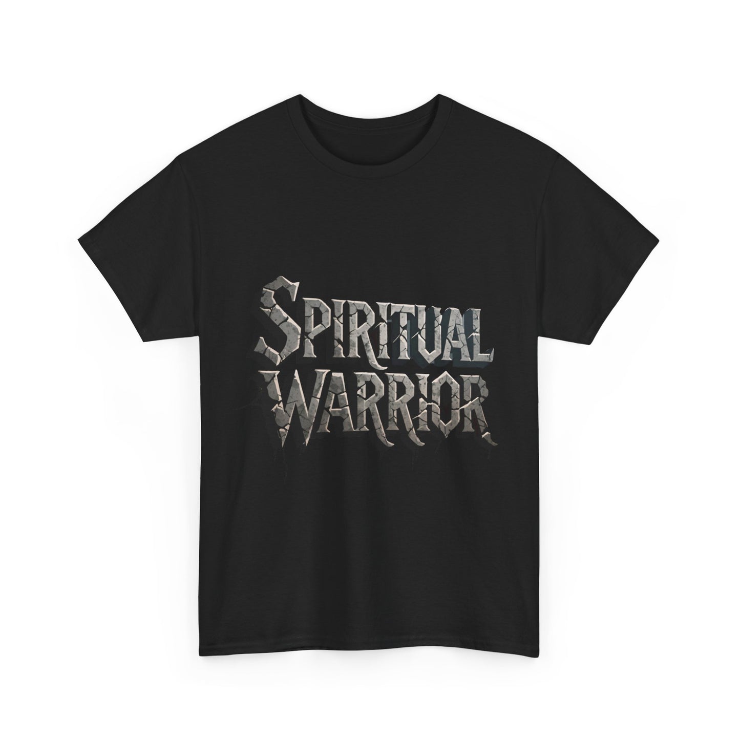 Spiritual Warrior T-Shirt — Gothic Lettering Faith & Strength Tee