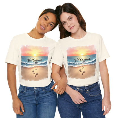 He Carried Me Scripture Tee | Inspirational Christian Faith Shirt