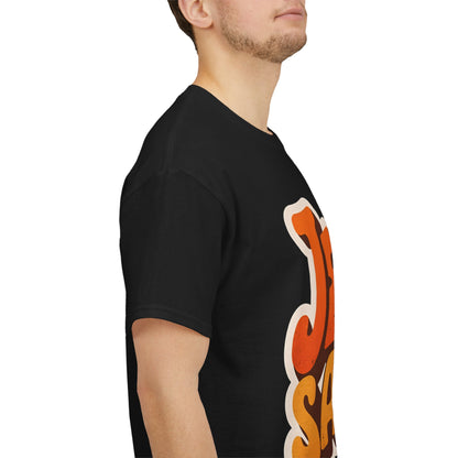Jesus Saves Retro Tee — Bright Sunset Faith T-Shirt