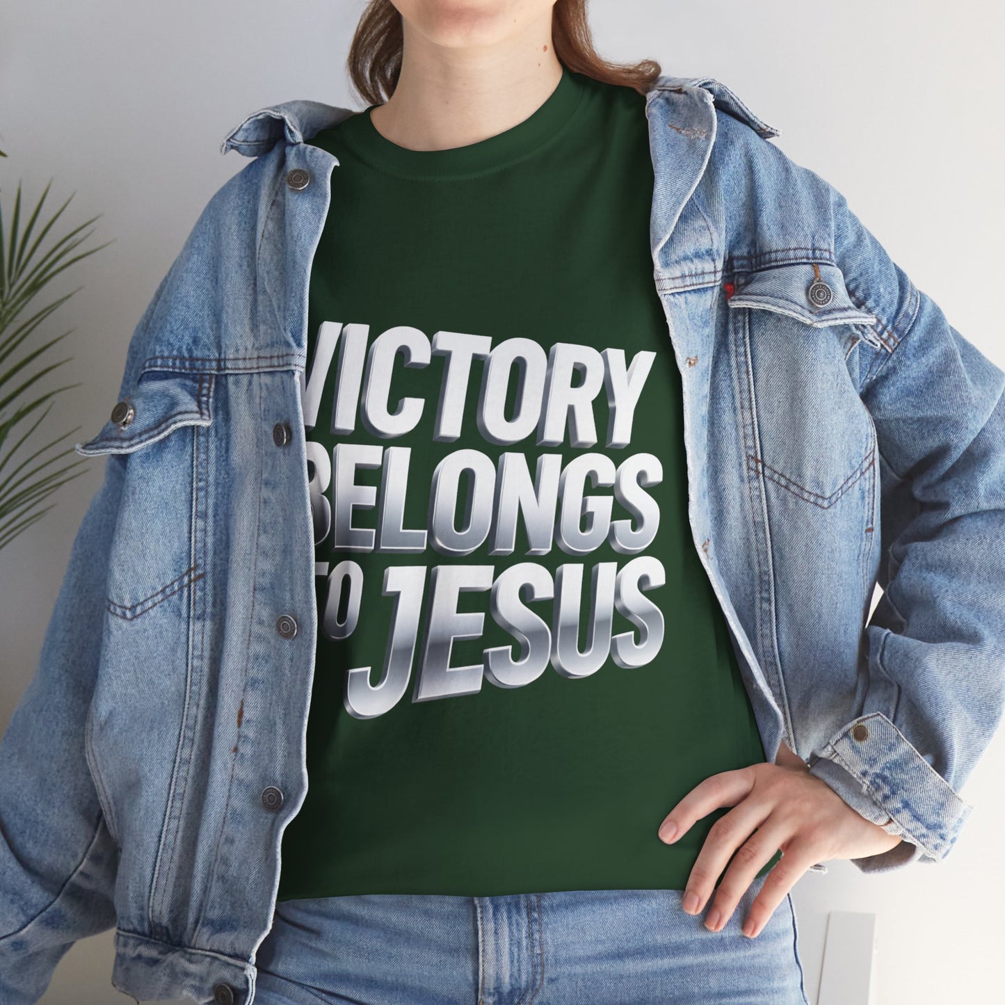 Victory Belongs to Jesus T-Shirt — Heavyweight Christian Faith Tee