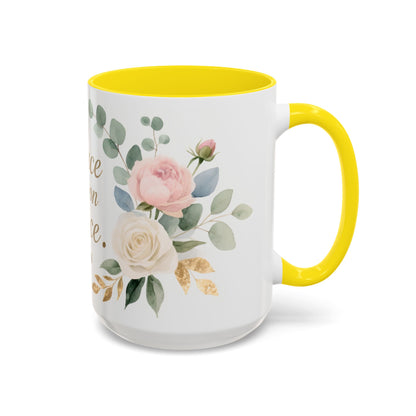 Grace Upon Grace Floral Coffee Mug — John 1:16 Scripture Accent Mug