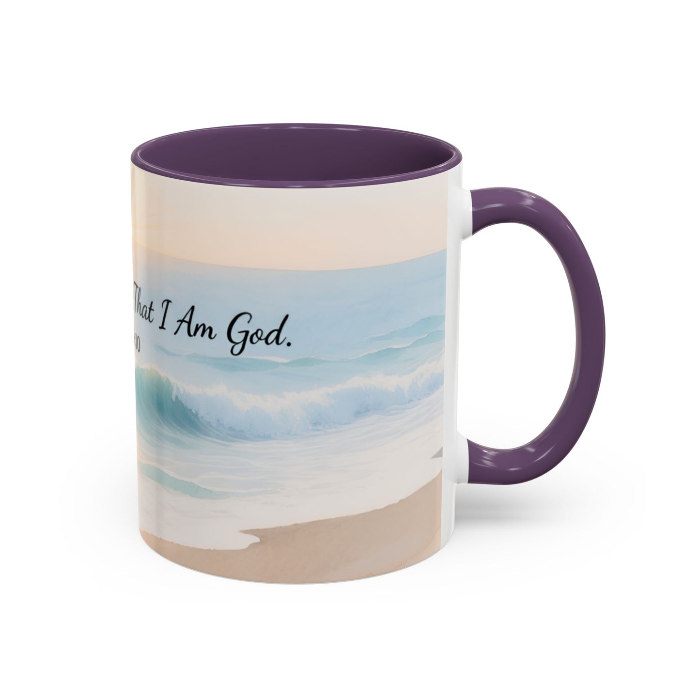 Psalm 46:10 Ocean Coffee Mug – "Be Still and Know That I Am God" Inspirational Ceramic