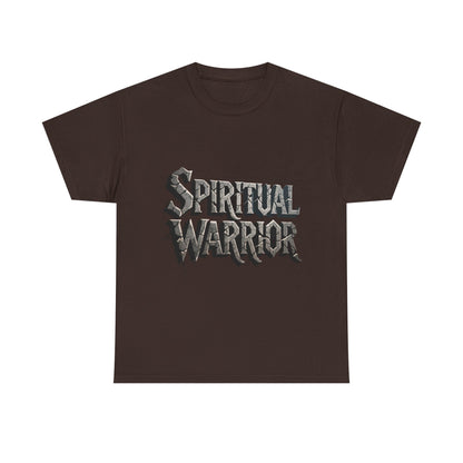 Spiritual Warrior T-Shirt — Gothic Lettering Faith & Strength Tee