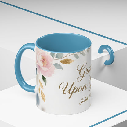 Grace Upon Grace Coffee Mug — Floral John 1:16 Scripture Accent Mug