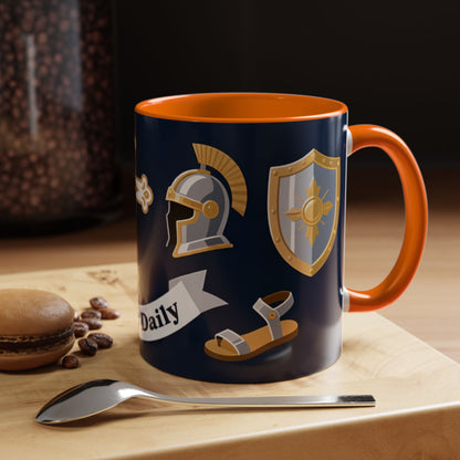 Christian Knight Coffee Mug — “Suit Up Daily” Accent Ceramic Mug
