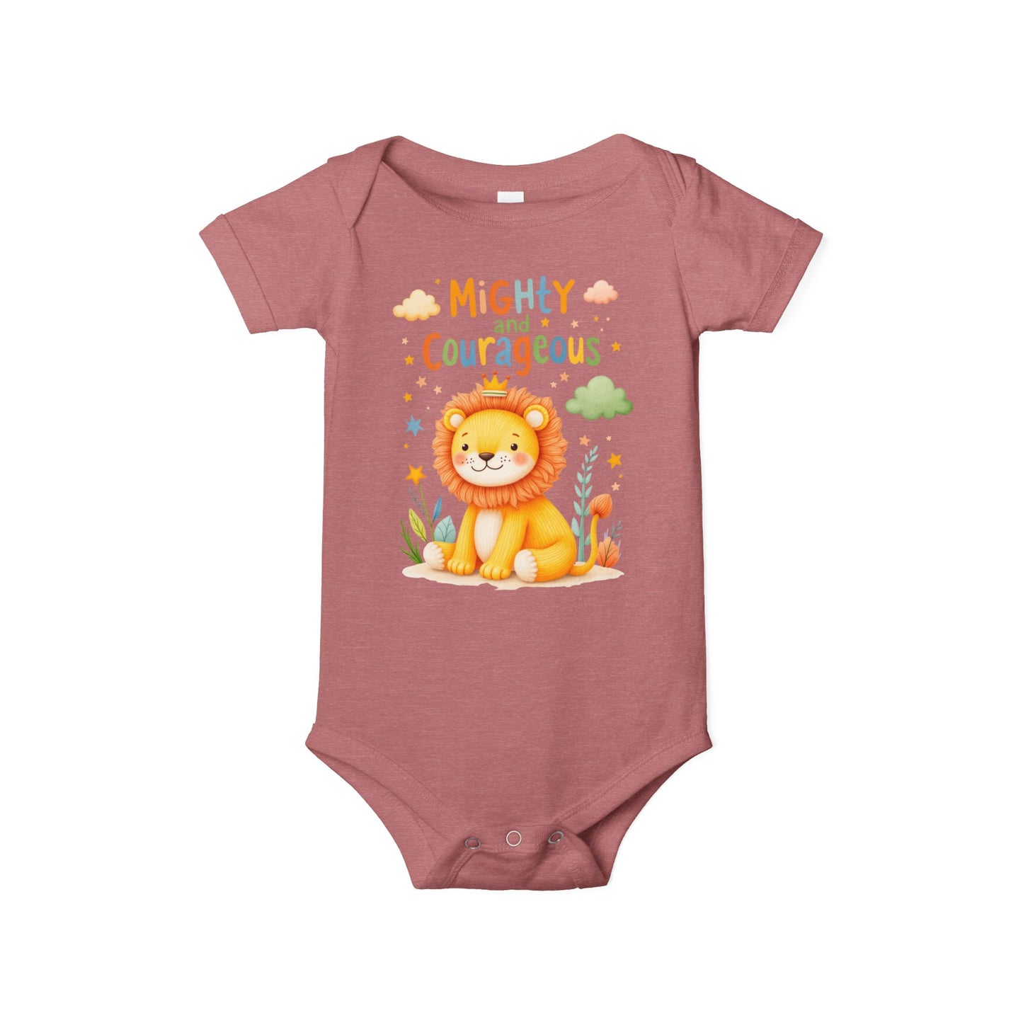 Mighty and Courageous Lion Infant One‑Piece Bodysuit | Perfect Gift for Baby Showers | Birthday Gifts