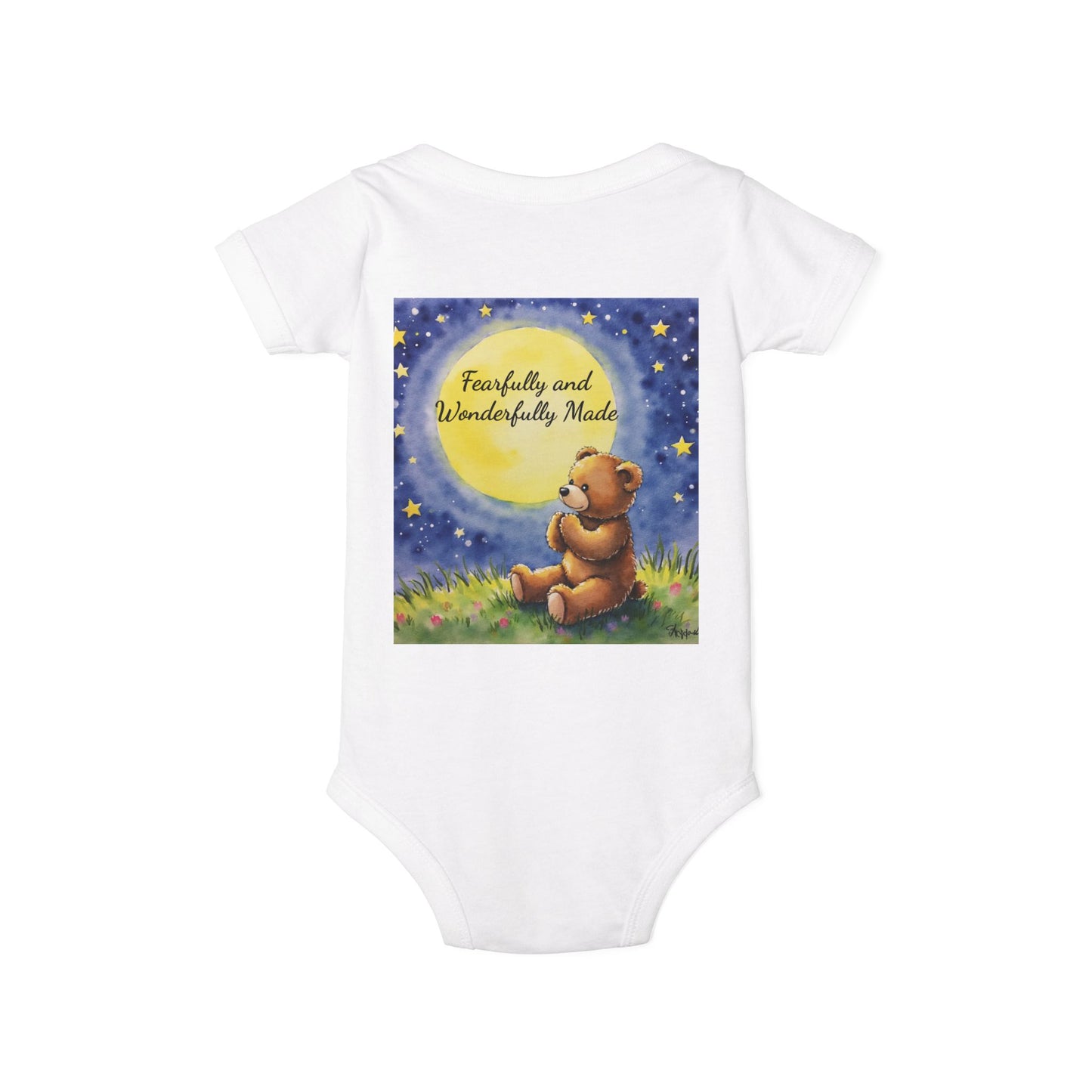 Infant One-Piece — 'Little Prayer Warrior' Bear Baby Bodysuit (Personalize Name)