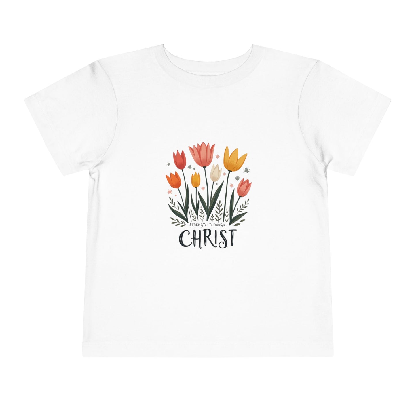 Cute Tulip Floral Christ Tee for Toddlers | Daily Faith Inspiration | Ideal Gift for Kids