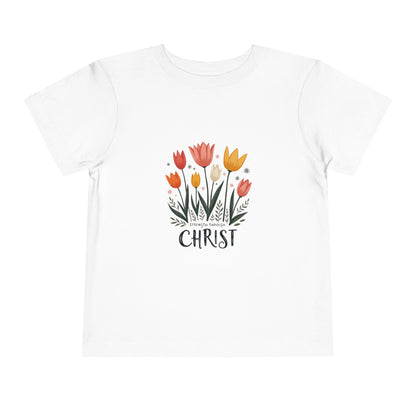 Cute Tulip Floral Christ Tee for Toddlers | Daily Faith Inspiration | Ideal Gift for Kids