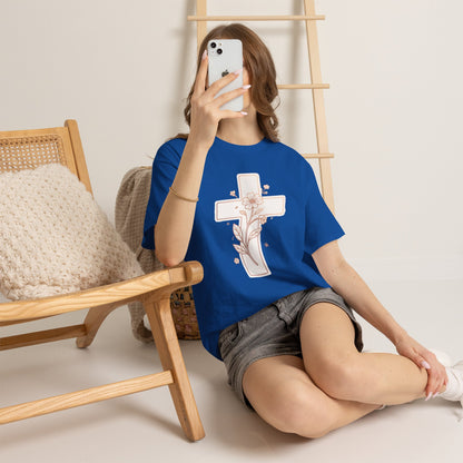 Floral Cross Tee — Delicate Bloom Christian T-Shirt