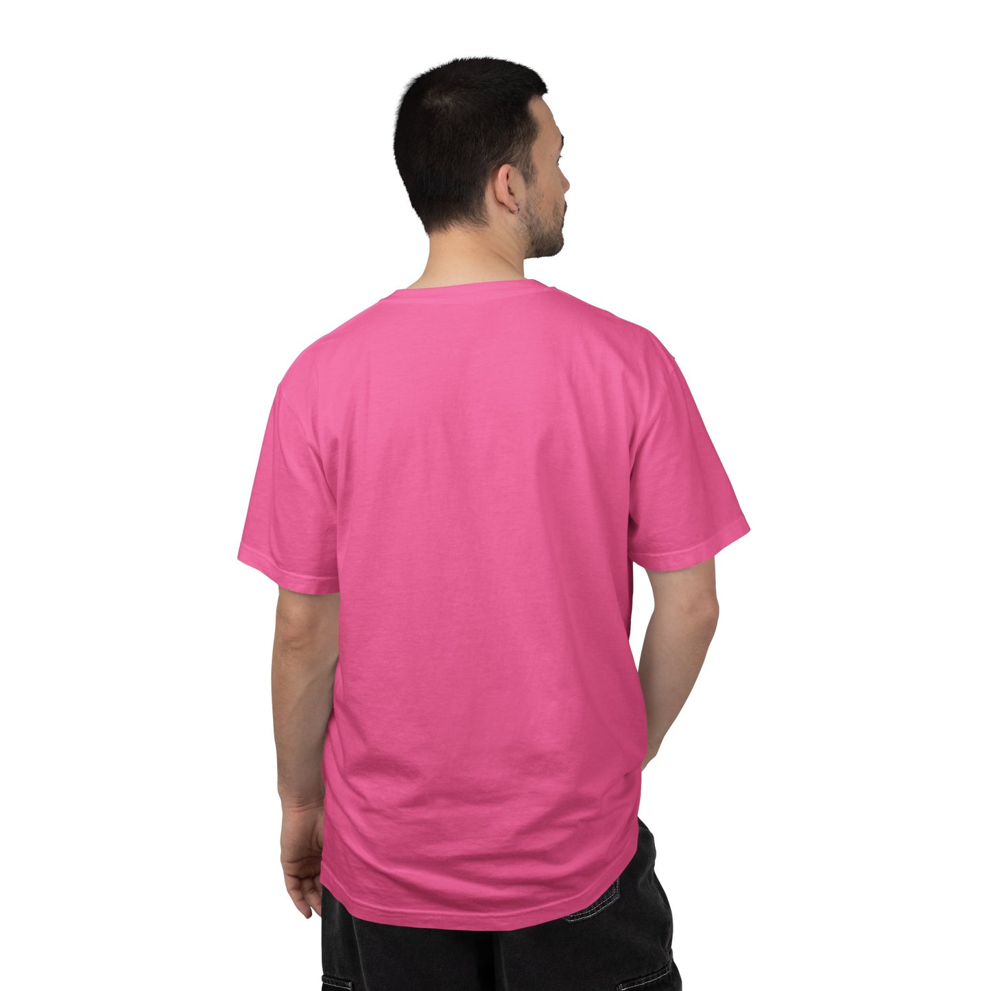 Garment-Dyed Statement Tee — Bold Single-Word Typographic Front