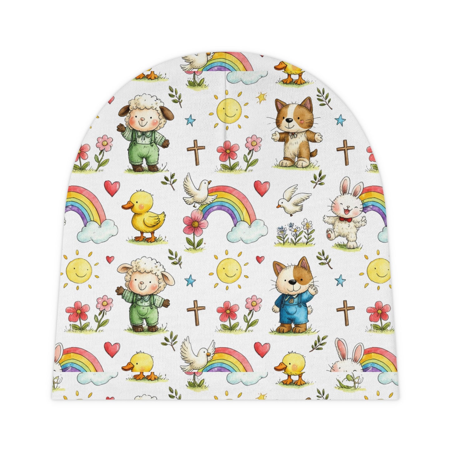 Baby Beanie — Cute Christian Rainbows & Animals Newborn Hat