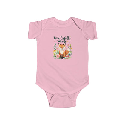 Wonderfully Made Baby Bodysuit – Fox Floral Infant Onesie | Thoughtful Gift for baby