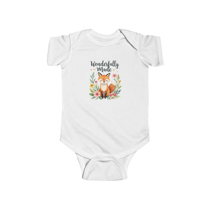Personalized Baby Bodysuit Wonderfully Made Baby Bodysuit – Fox Floral Infant Onesie