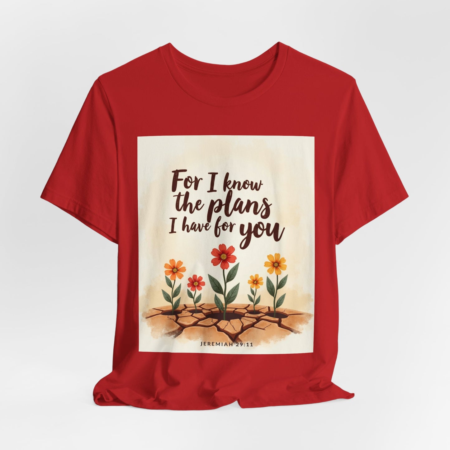 For I Know The Plans I Have For You tee | Jeremiah 29:11 floral roots scripture shirt | Meaningful Gift for Teens and Adults