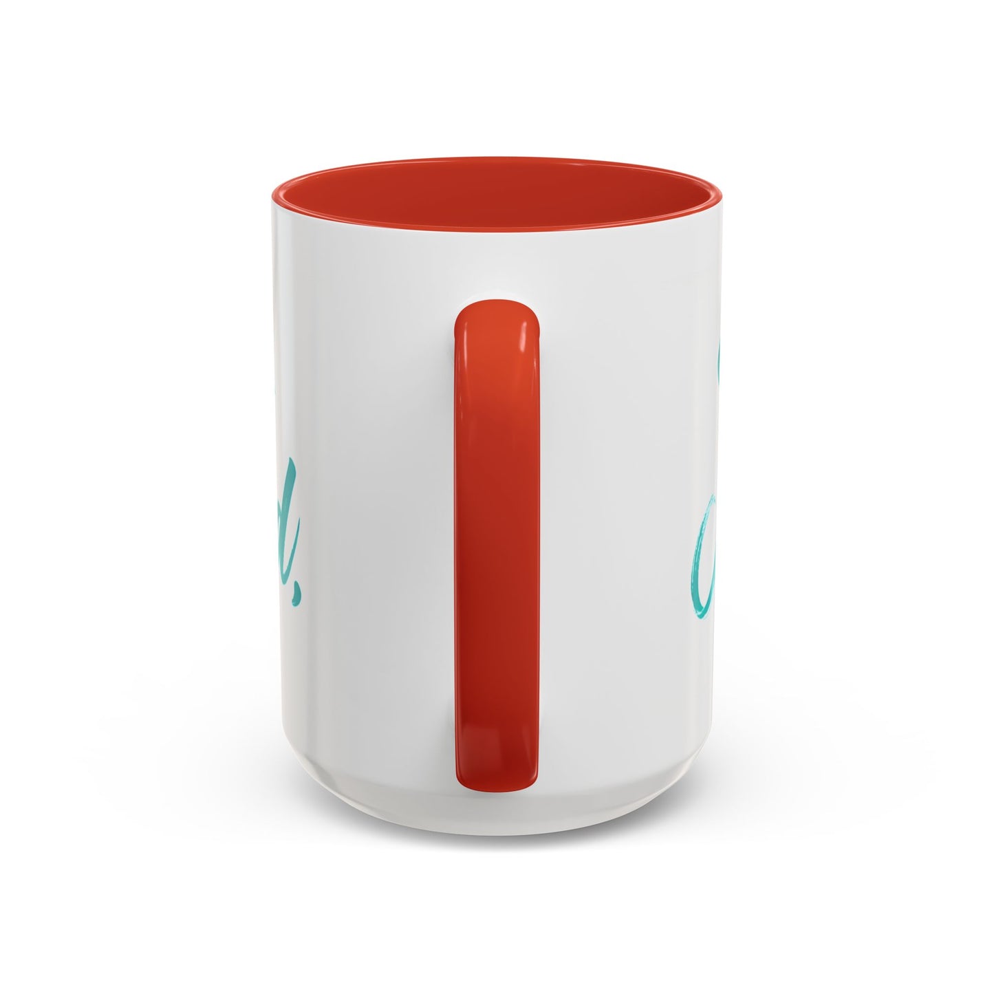 Scripture Accent Coffee Mug — Teal Hand-Lettered Encouragement (11/15 oz)