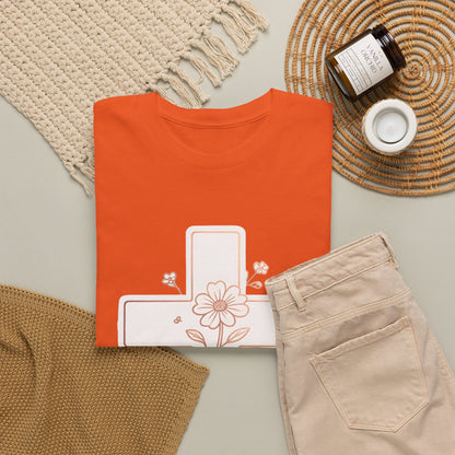 Floral Cross Tee — Delicate Bloom Christian T-Shirt