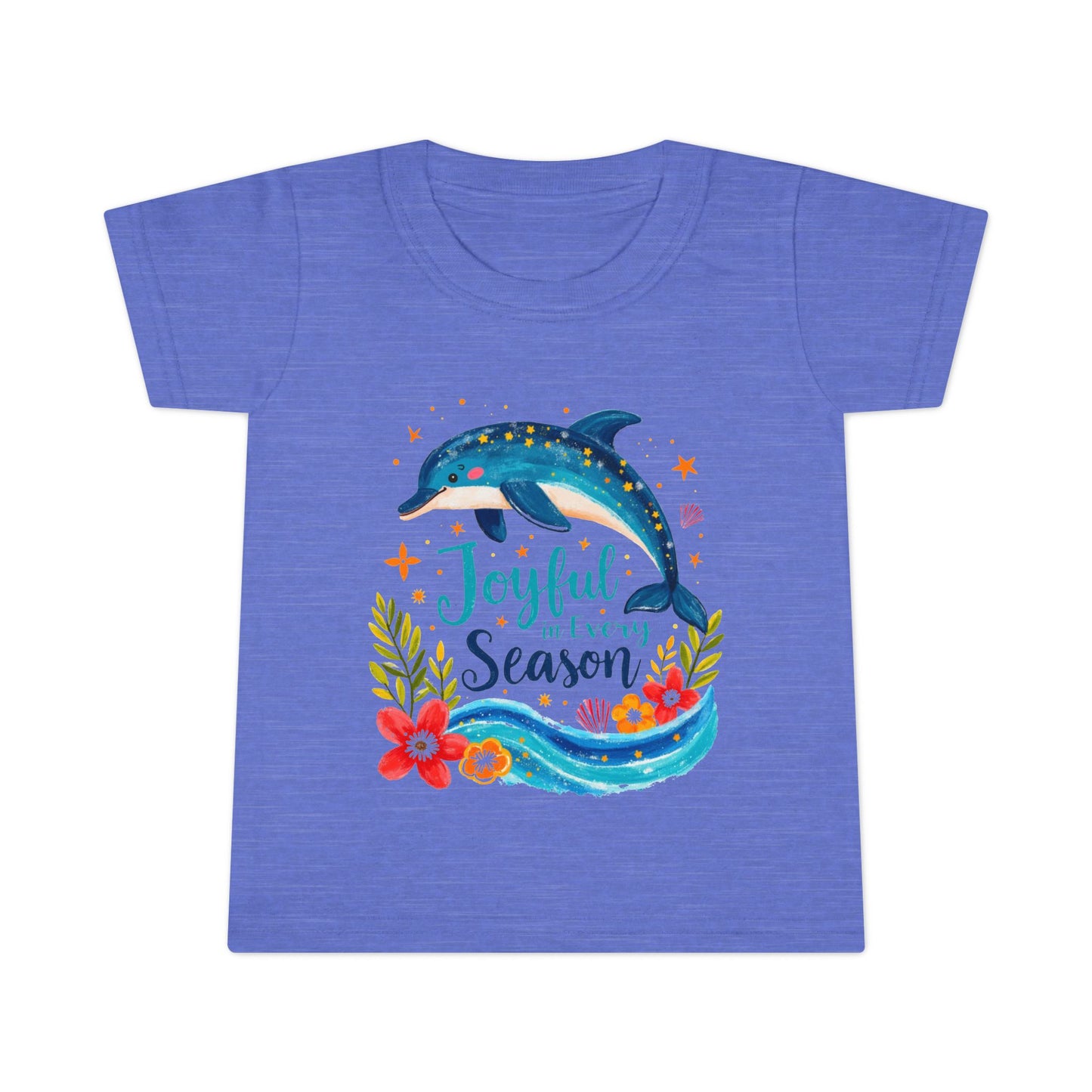 Joyful Sea Season Toddler T-Shirt — Dolphin Floral Kids Tee