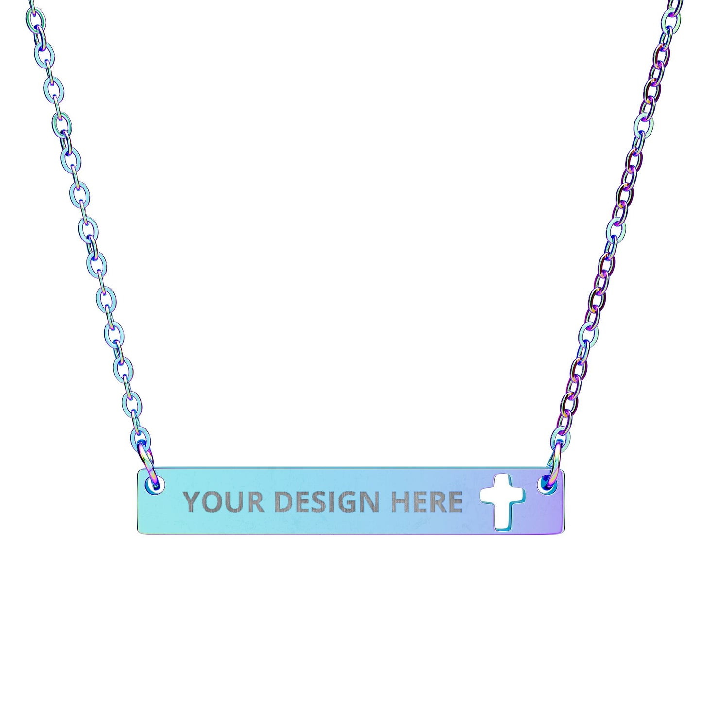Personalized Cutout Cross Bar Necklace  Peace Be Still Faith Jewelry | Perfect Gift for Him or Her