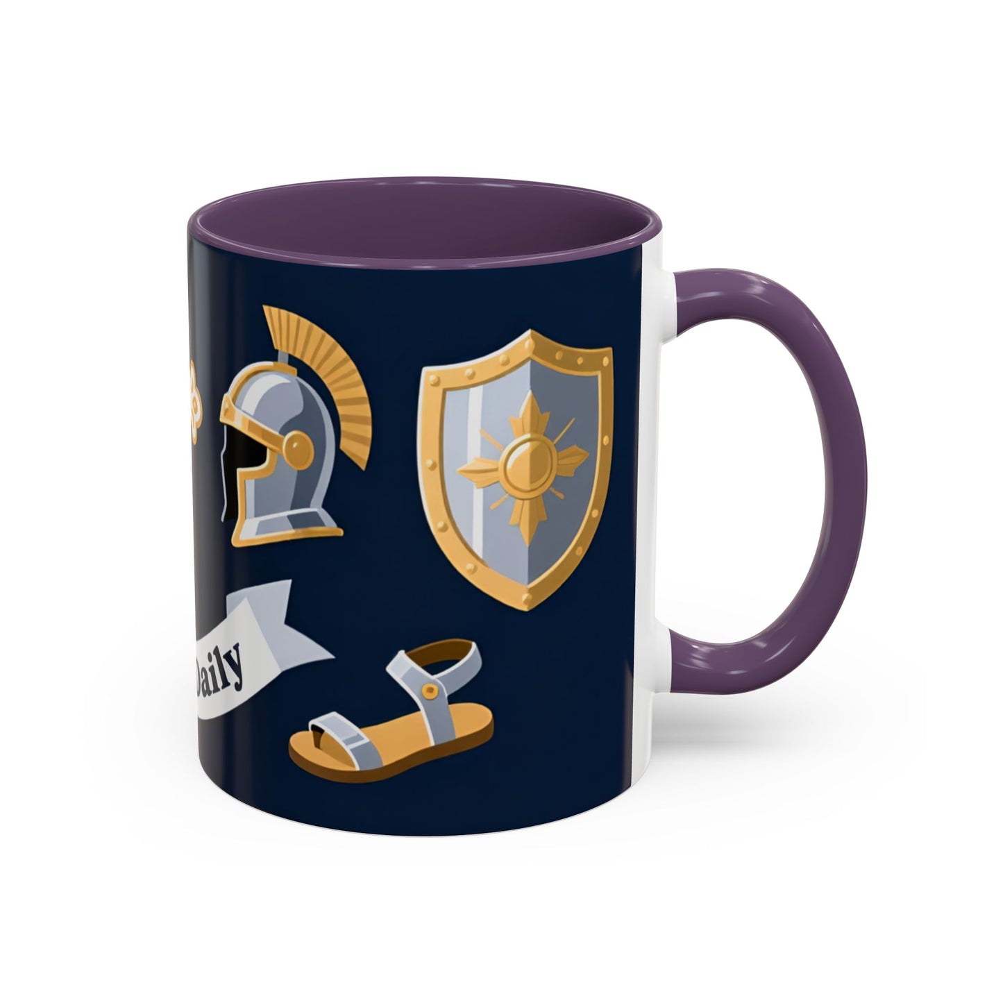 Christian Knight Coffee Mug — “Suit Up Daily” Accent Ceramic Mug