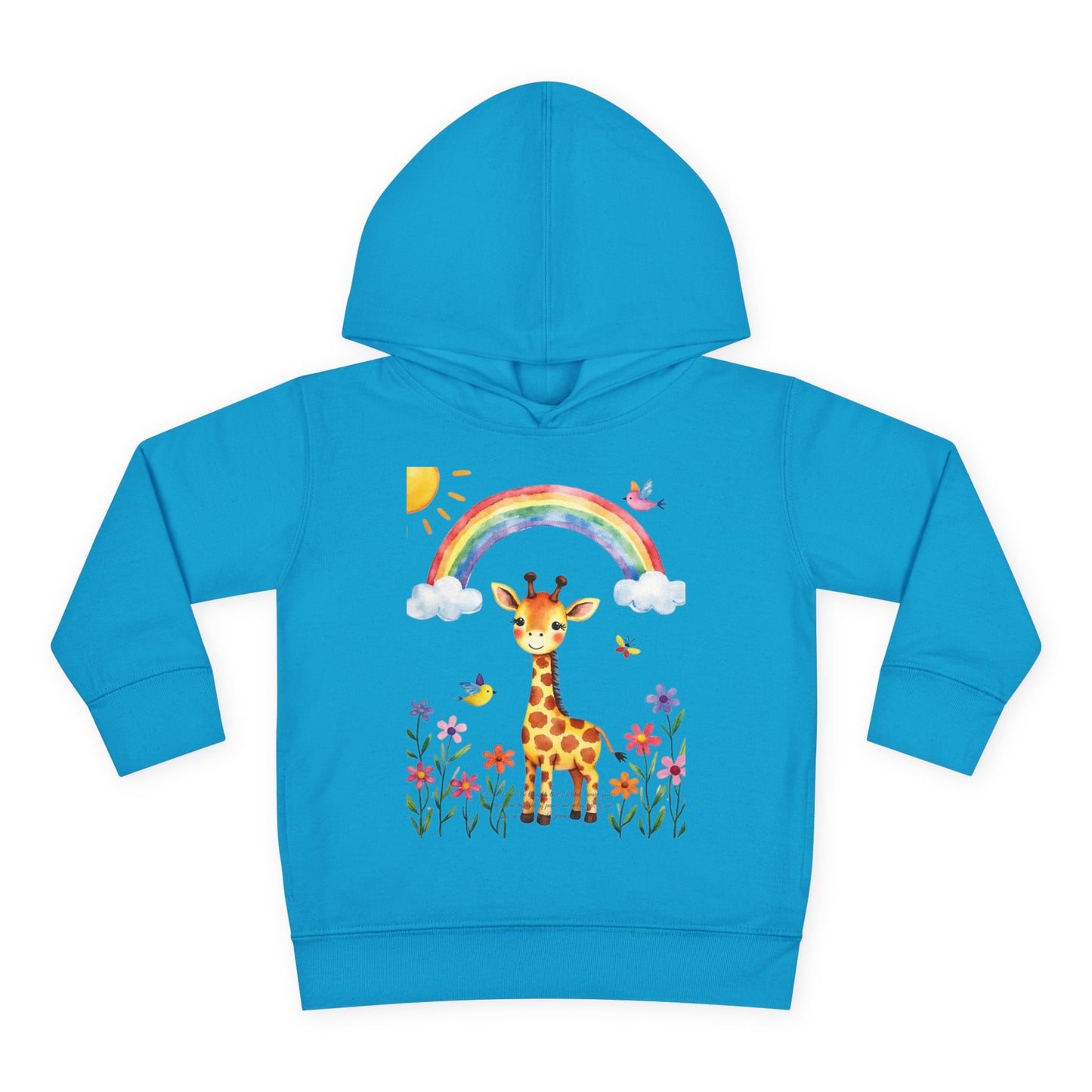 Toddler Hoodie — Giraffe Rainbow Floral Pullover