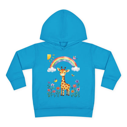 Toddler Hoodie — Giraffe Rainbow Floral Pullover