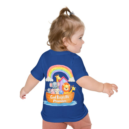 Baby T-Shirt — "God Keeps His Promises" Noah's Ark Rainbow Design