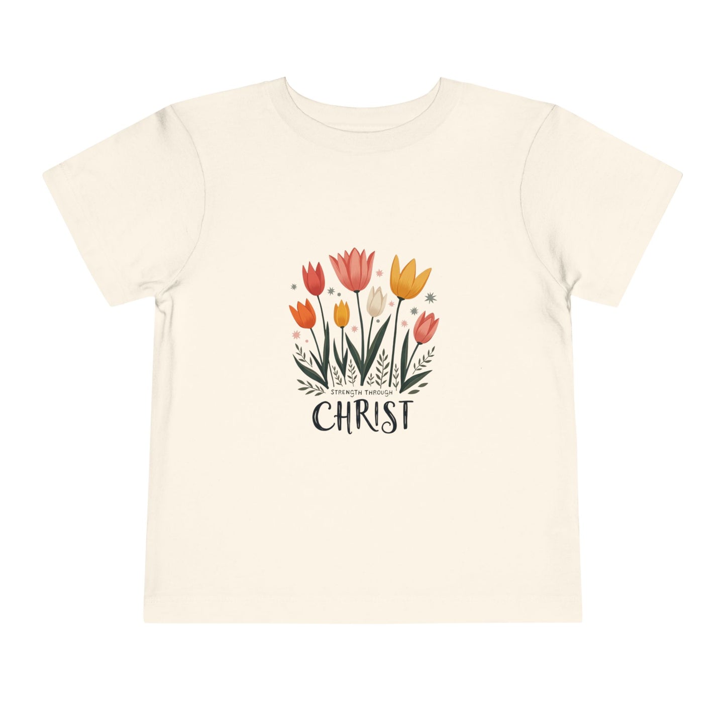 Cute Tulip Floral Christ Tee for Toddlers | Daily Faith Inspiration | Ideal Gift for Kids