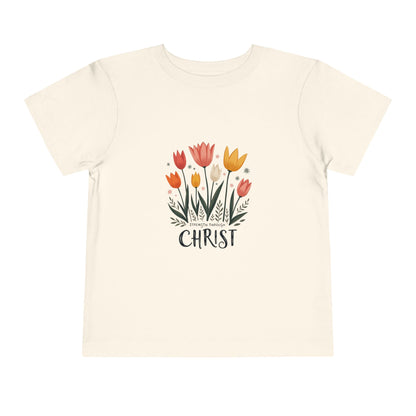 Cute Tulip Floral Christ Tee for Toddlers | Daily Faith Inspiration | Ideal Gift for Kids