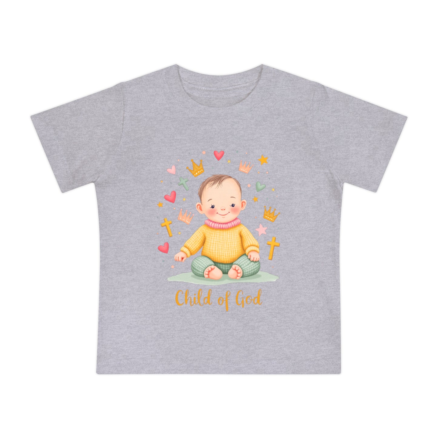 Baby Short Sleeve T-Shirt — "Child of God" Smiling Infant Faith Tee