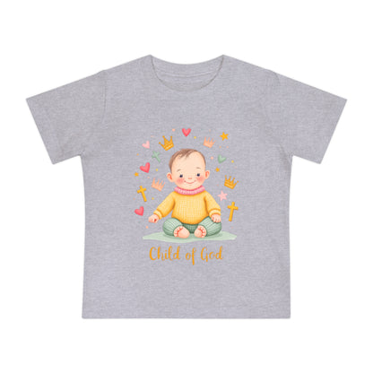 Baby Short Sleeve T-Shirt — "Child of God" Smiling Infant Faith Tee