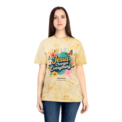 Jesus Changes Everything T-Shirt — Floral Butterfly Christian Tee