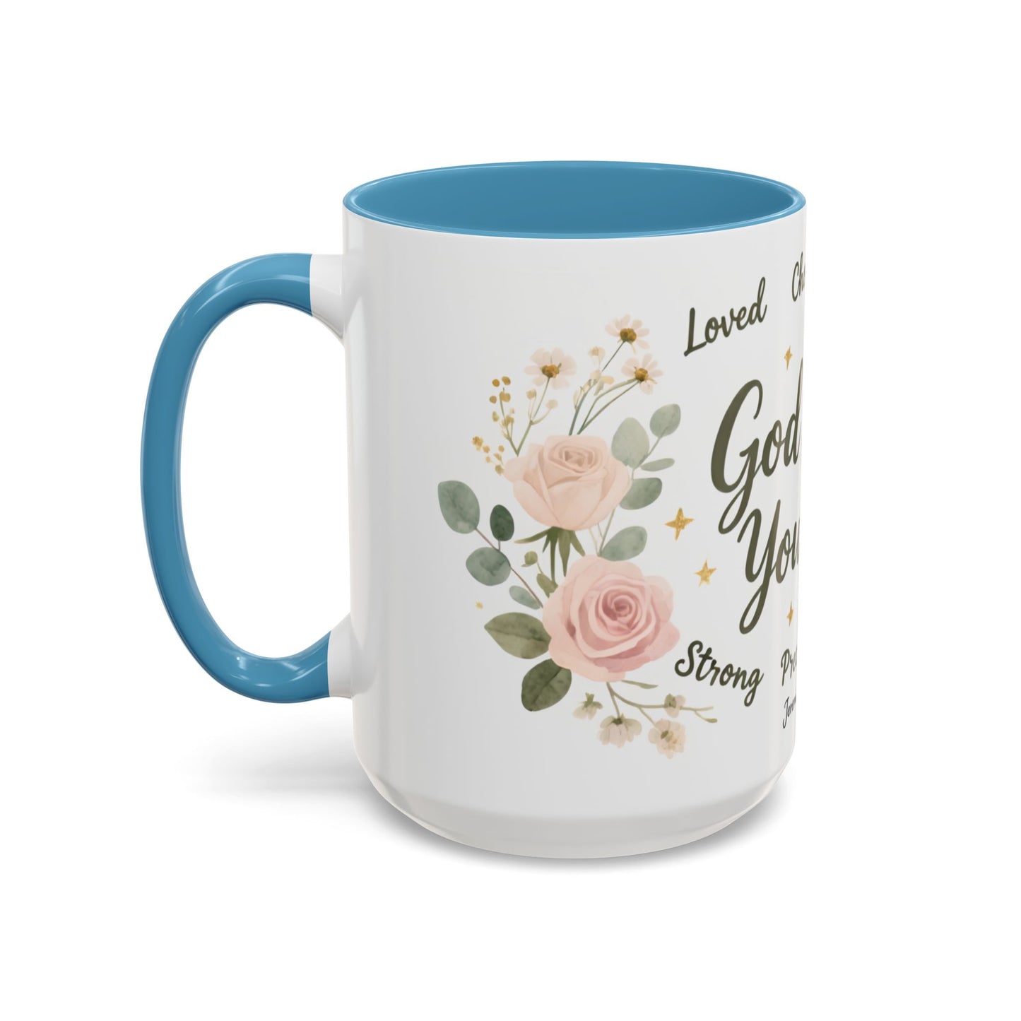Christian Coffee Mug - "God Says You Are" Floral Inspirational Mug (11/15oz)
